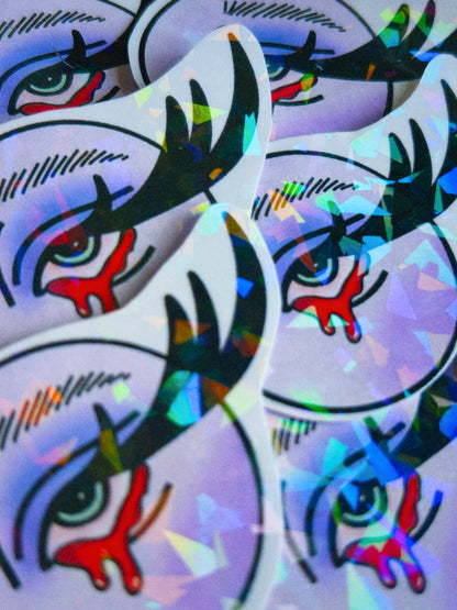 Sticker holographique - DAME VAMPIRE