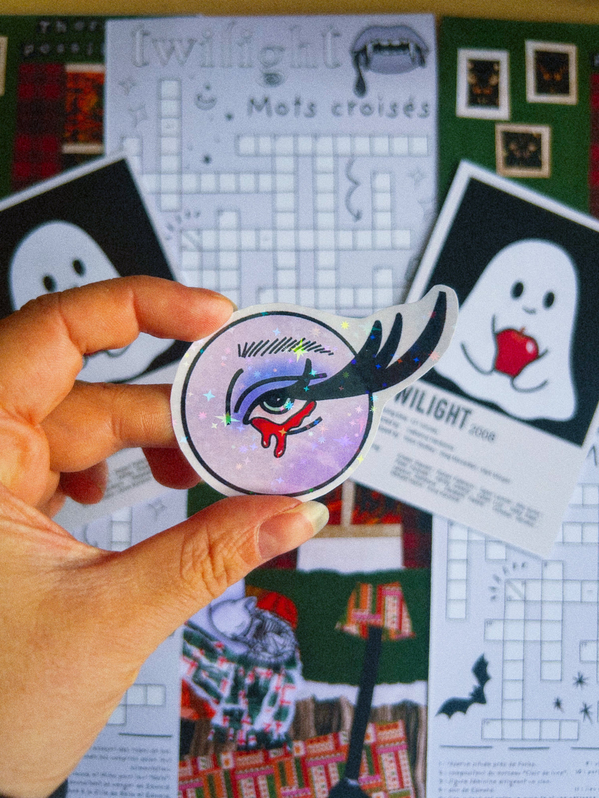 Sticker holographique - DAME VAMPIRE