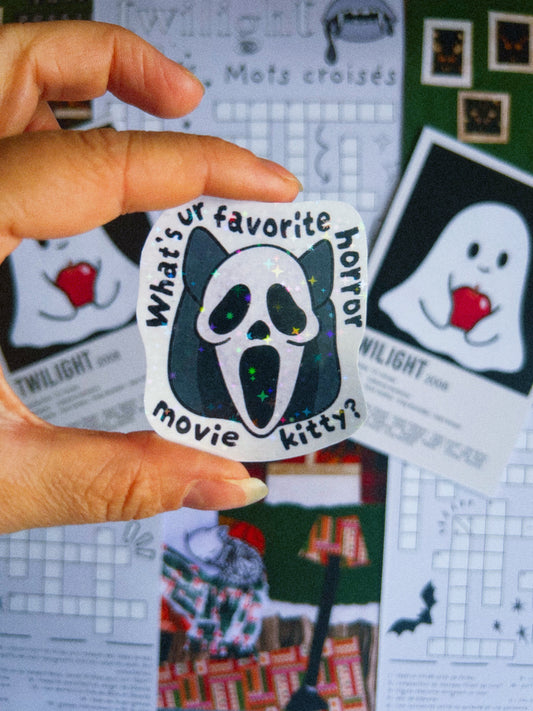 Sticker holographique - GHOST KITTY FACE